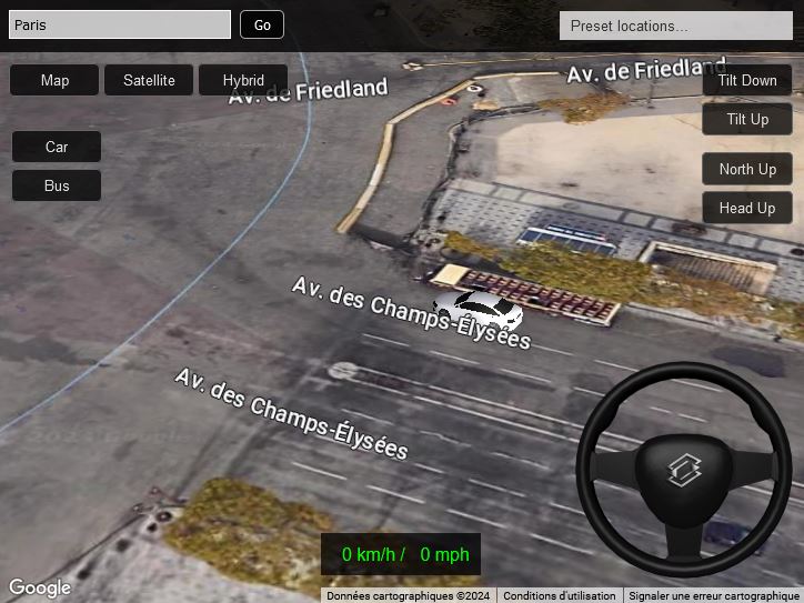 3D Driving Simulator Google Maps